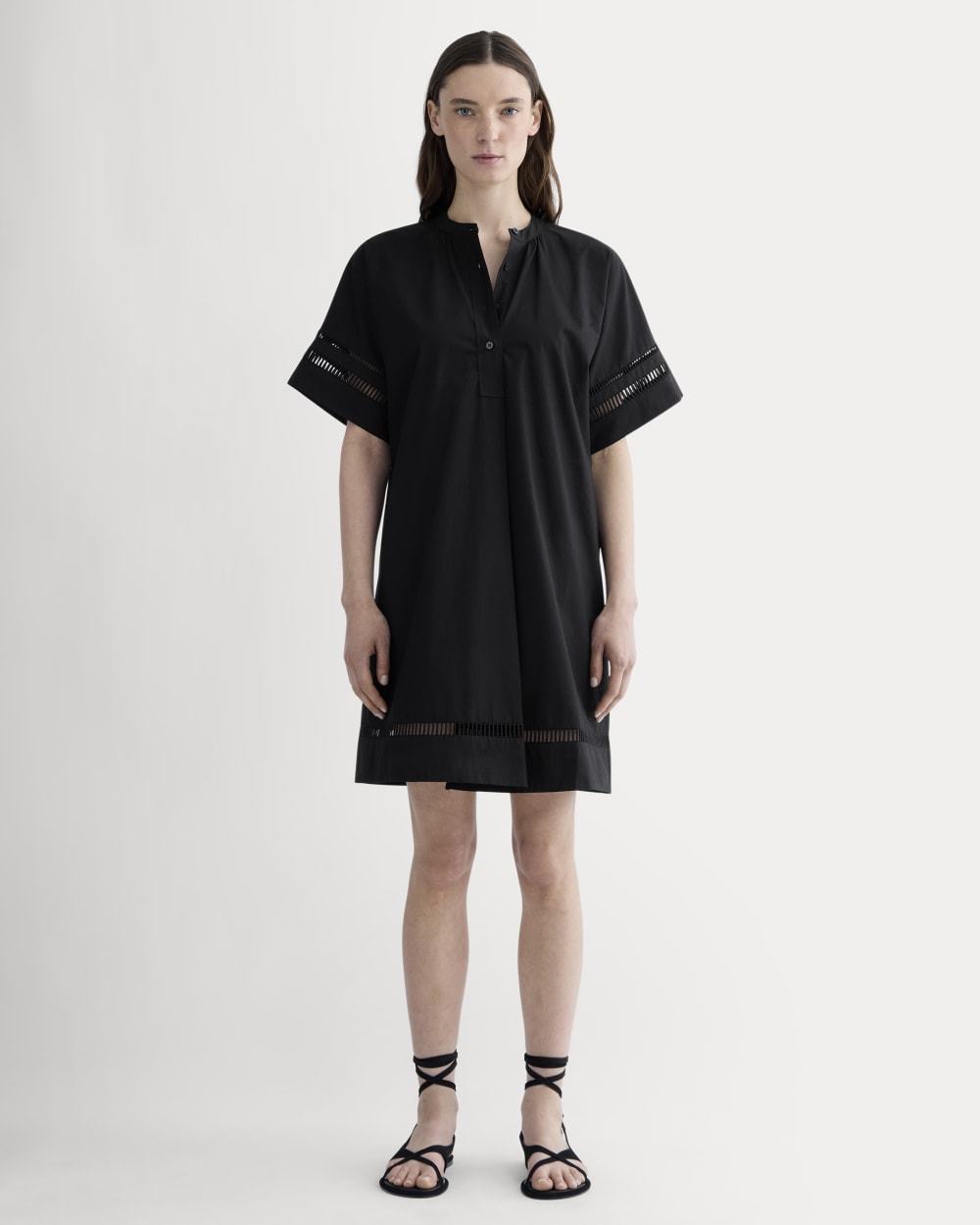 womens-lace-trim-popover-dress-black | primary