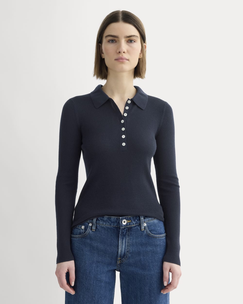 womens-ultrasoft-merino-ribbed-polo-navy | primary