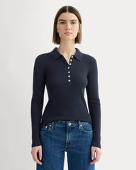 womens-ultrasoft-merino-ribbed-polo-navy | primary