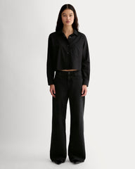 womens-silky-cttn-cropped-shirt-black