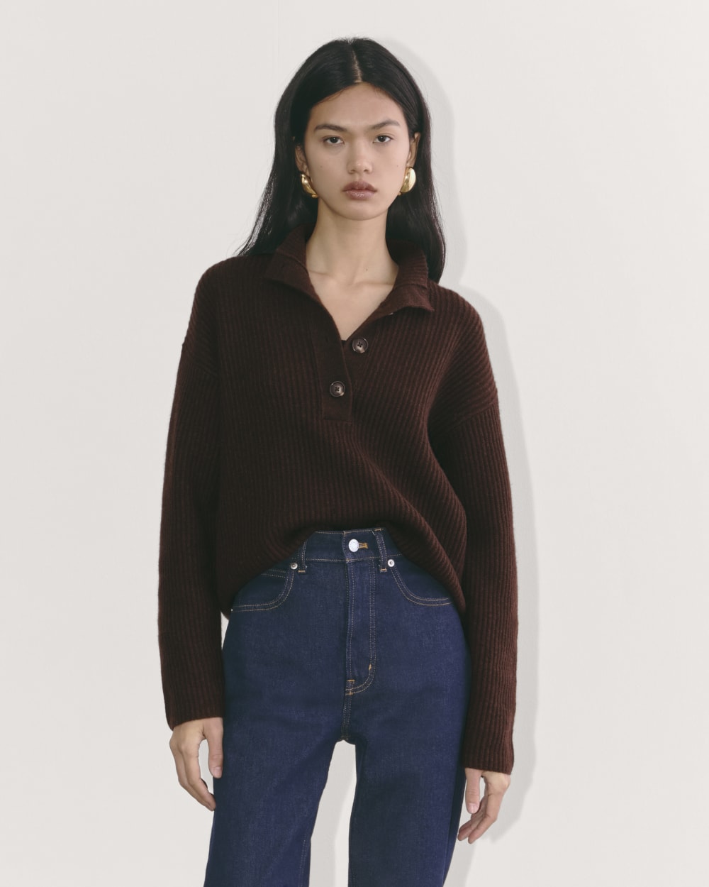 womens-wool-cashmere-cocoon-henley-sweater-americano | primary