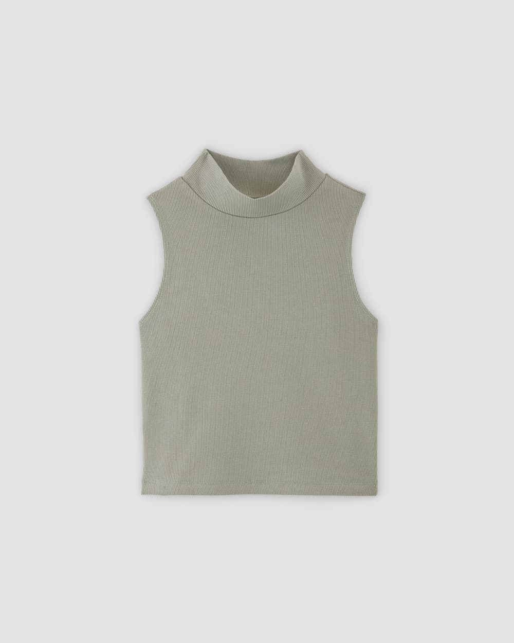 womens-stretch-rib-mockneck-tank-sage-green | alt