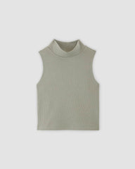 womens-stretch-rib-mockneck-tank-sage-green | alt