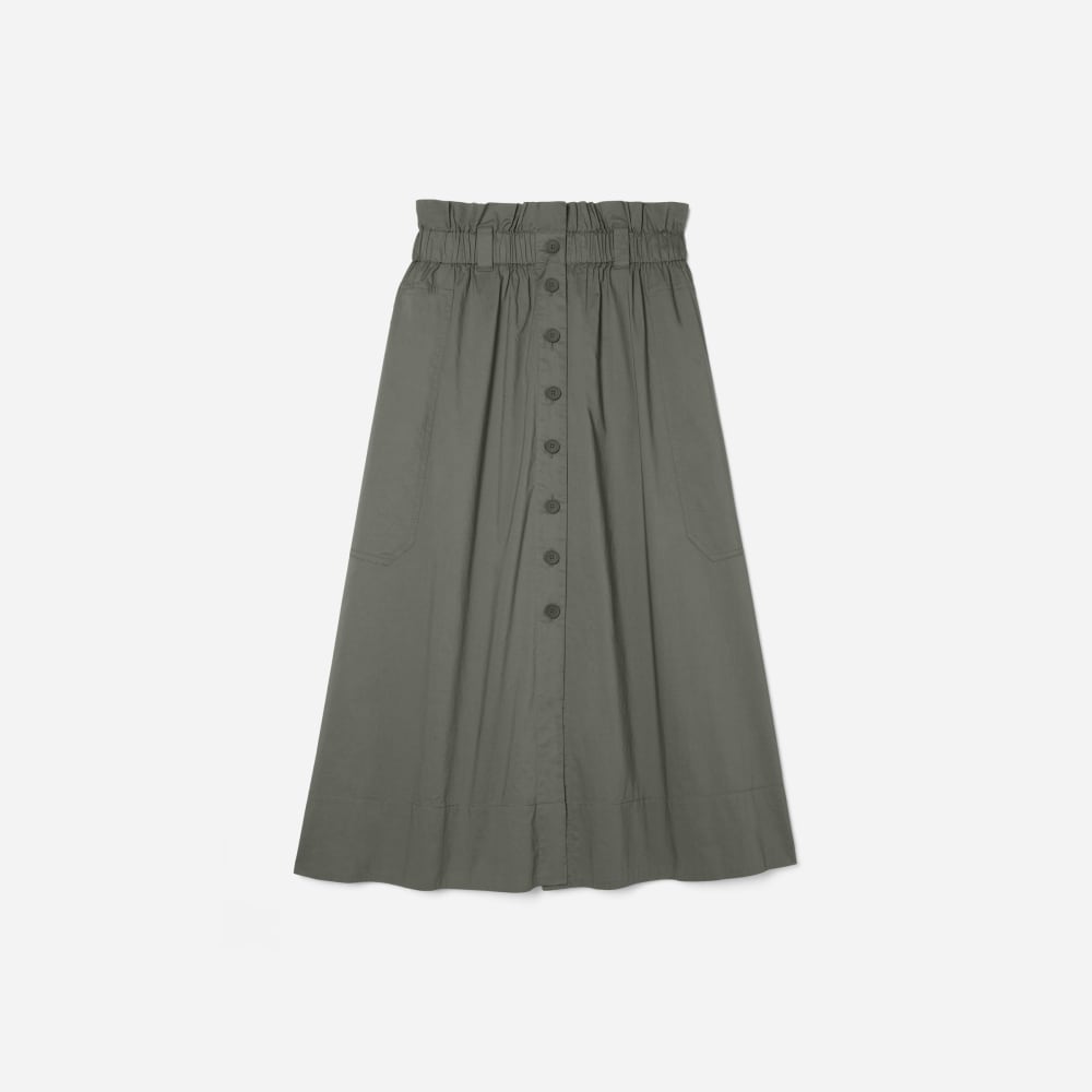 womens-easy-button-front-skirt-pewter-green | alt