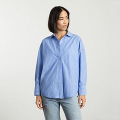 womens-oversized-poplin-shirt-blue-stripe | primary