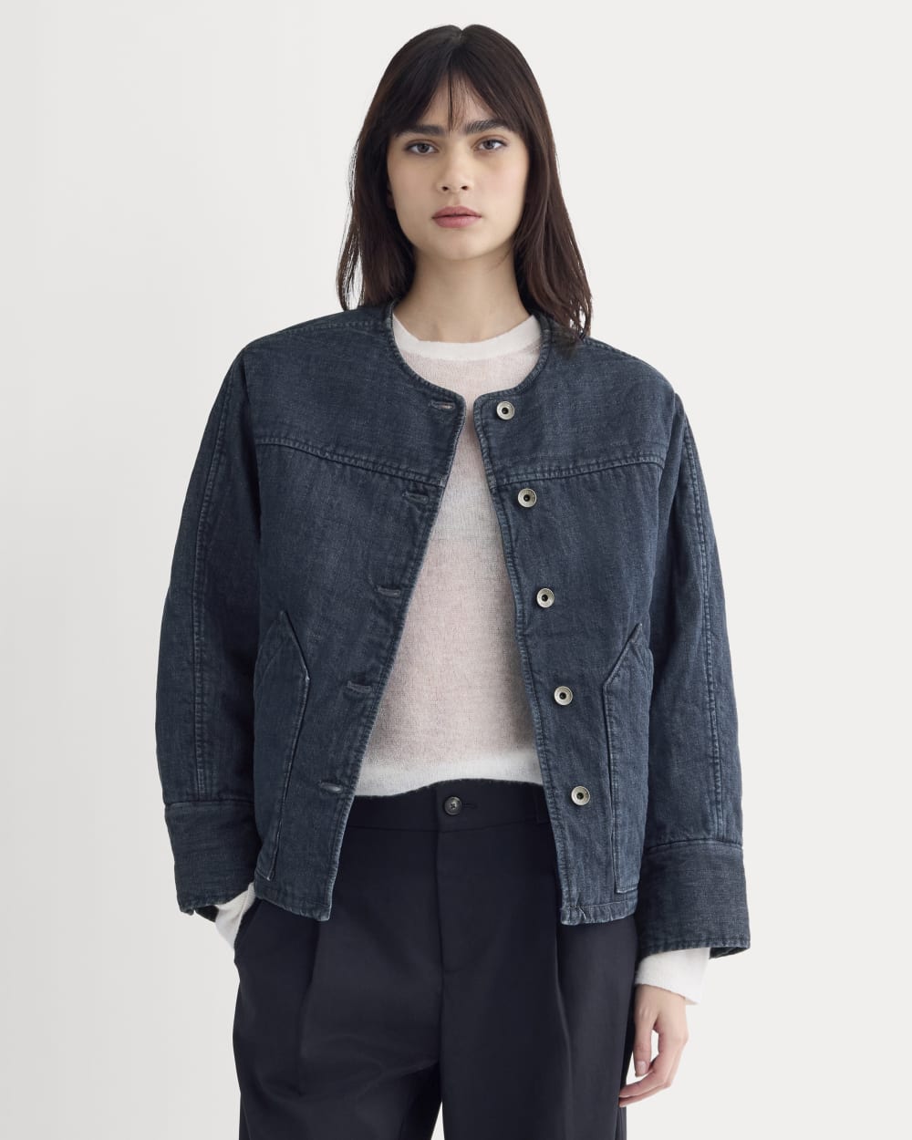 womens-denim-quilted-barrel-jacket-midnight | primary