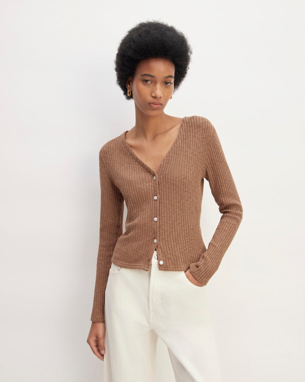womens-rib-knit-organic-cotton-cardigan-cocoa-brown | primary