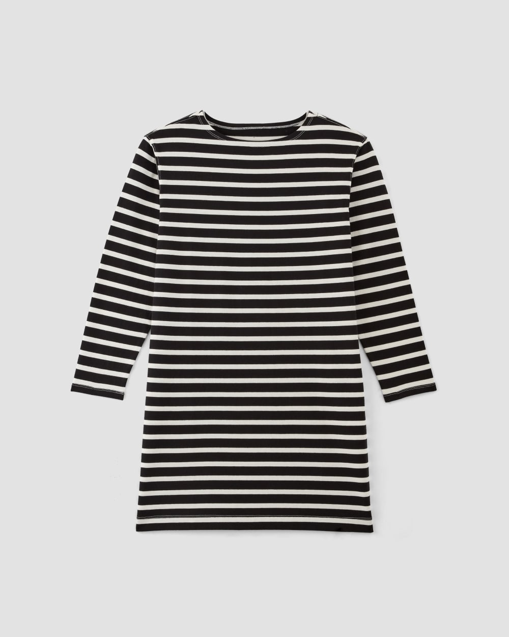 womens-organic-cotton-striped-tee-dress-black-bone | alt