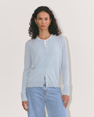 womens-cashmere-classic-crew-cardigan-sky-blue | primary