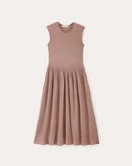 womens-viscose-knit-pleated-dress-dusty-rose | alt