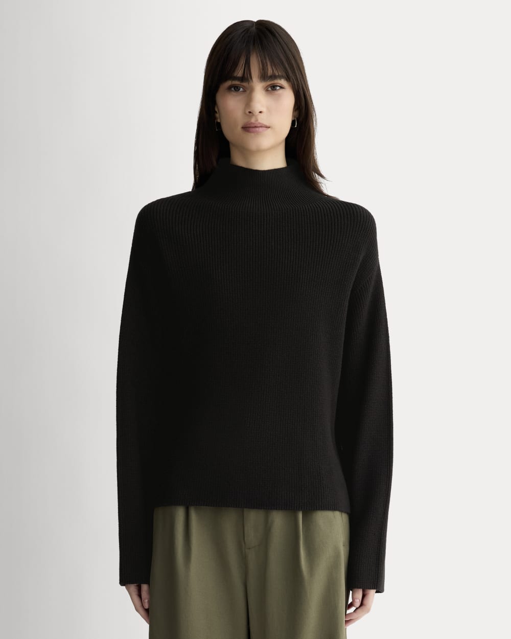 womens-slouchy-funnel-neck-cotton-black | primary