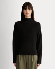 womens-slouchy-funnel-neck-cotton-black | primary