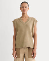 womens-boxy-vest-in-everyday-cotton-dark-heathered-camel | primary