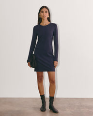 womens-form-mini-long-sleeve-dress-navy | primary