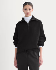 womens-half-zip-sweater-in-luxe-merino-black | primary
