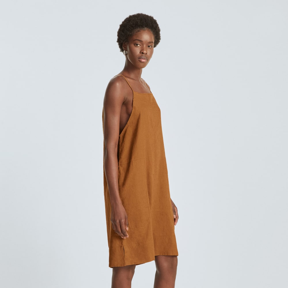 womens-linen-apron-dress-tawny-brown | primary
