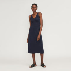 womens-ribbed-cotton-cross-back-dress-navy | primary