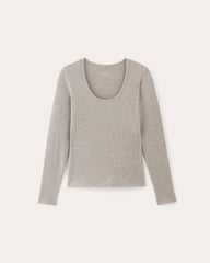 womens-tencel-rib-long-sleeve-shimmy-tee-heathered-grey | alt