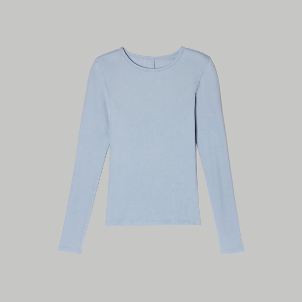 womens-supima-rib-long-sleeve-crew-mist | alt