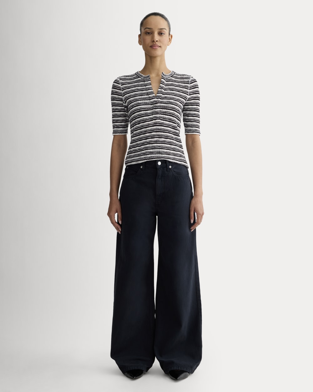 womens-rib-knit-short-sleeve-henley-bone-black