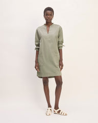 womens-long-sleeve-utility-mini-dress-sage-green | primary