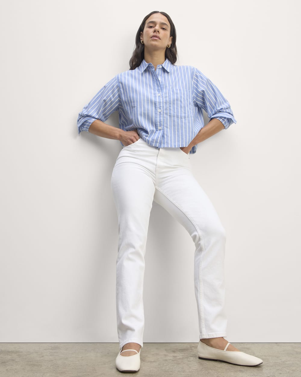 womens-silky-cttn-cropped-shirt-organic-mariner-white | alt
