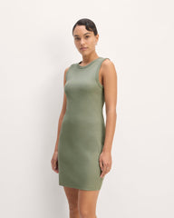 womens-rib-knit-mini-dress-sage-green | primary