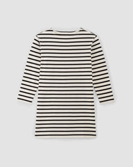 womens-organic-cotton-striped-tee-dress-bone-black | alt