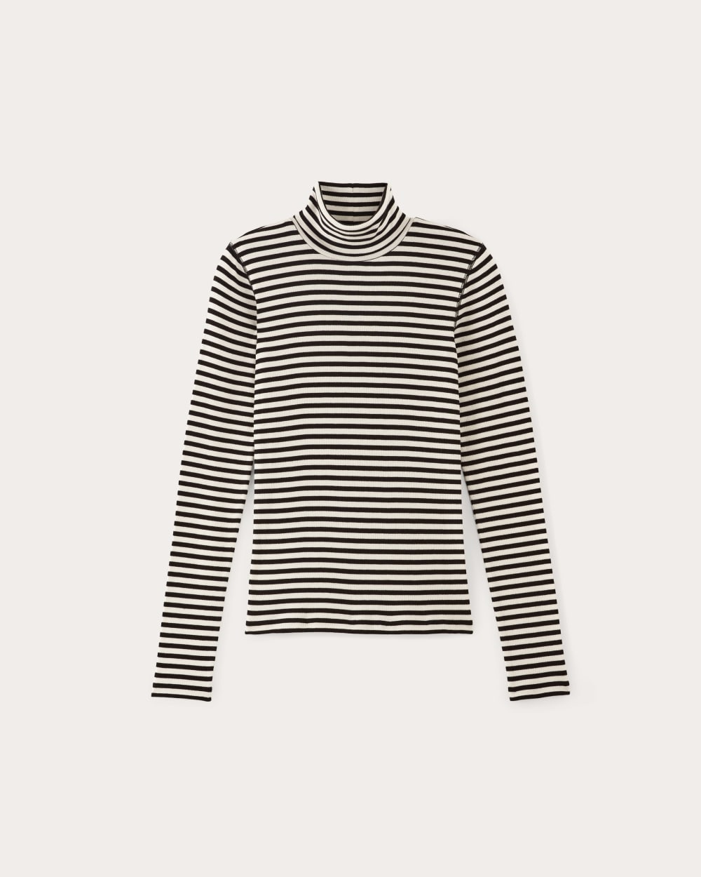 womens-supima-rib-turtleneck-bone-black-stripe | alt