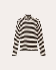 womens-supima-rib-turtleneck-bone-black-stripe | alt