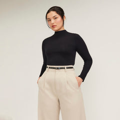 womens-supima-stretch-funnel-neck-tee-black | primary