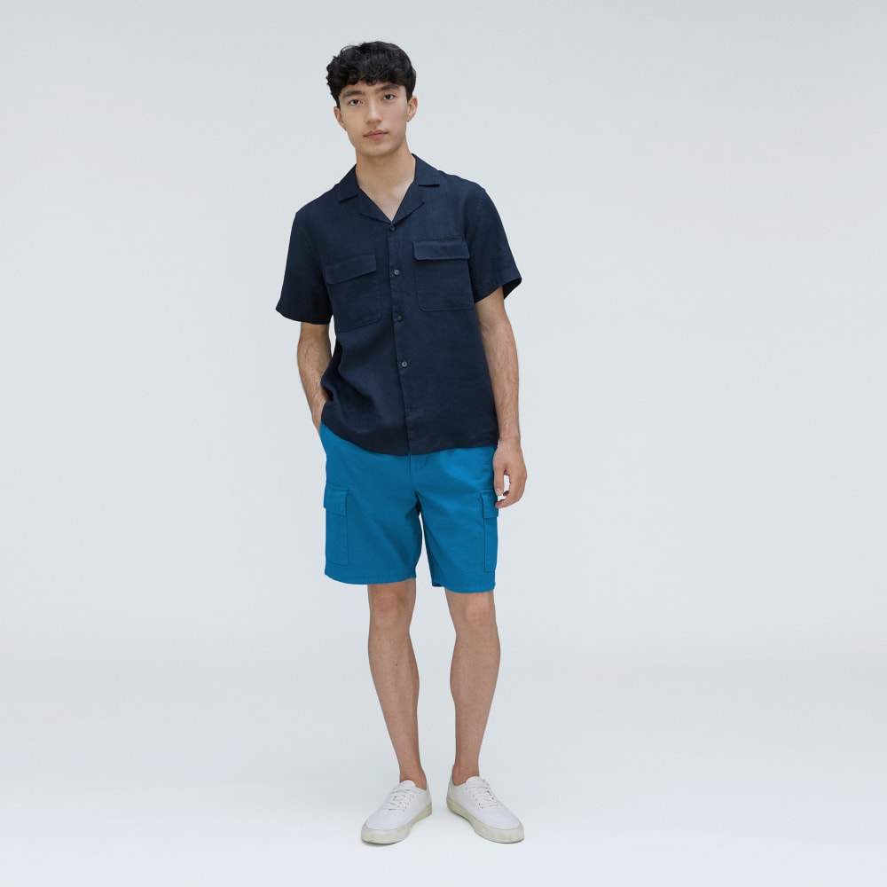 mens-cotton-linen-short-horizon-blue