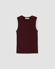 womens-ultrafine-merino-ribbed-shell-tank-burgundy | alt