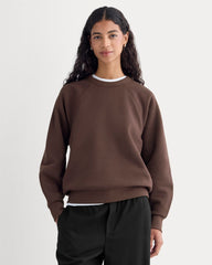 womens-fleece-raglan-crewneck-dark-chocolate | primary