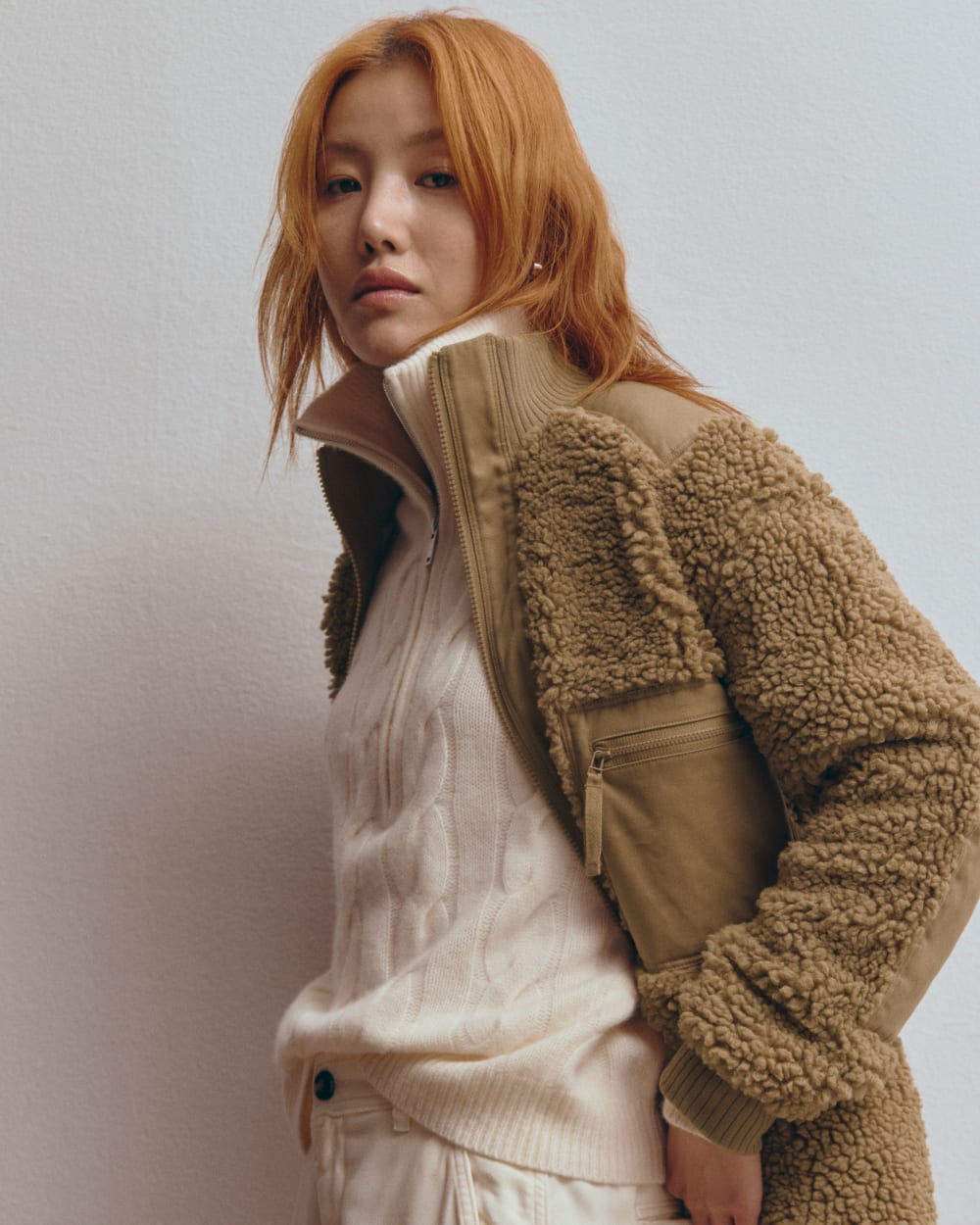 womens-felted-merino-cable-half-zip-bone | editorial