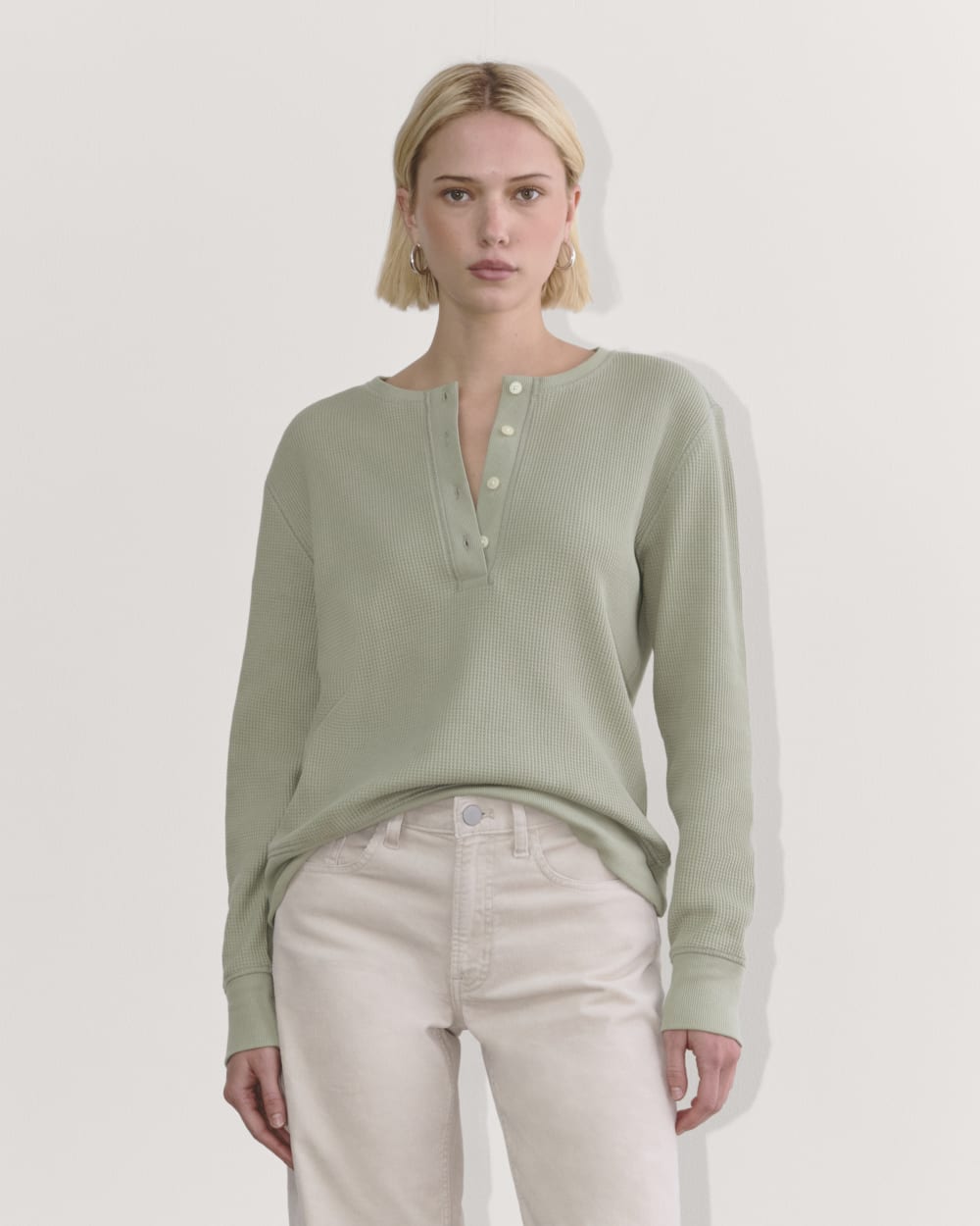 womens-cotton-waffle-henley-tee-seagrass | primary