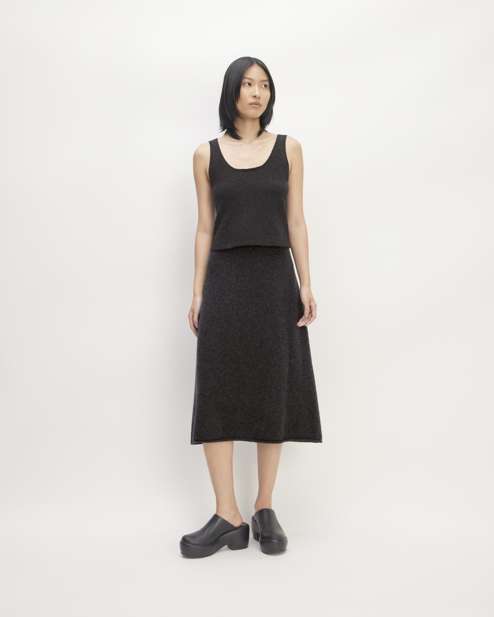 womens-cozy-stretch-skirt-charcoal | primary