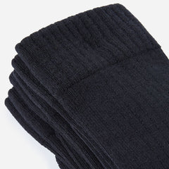 unisex-organic-ribbed-crew-sock-3pack-black | alt