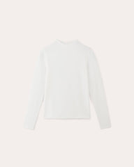 womens-supima-funnel-neck-ls-tee-white | alt