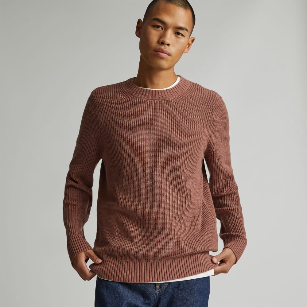 mens-no-sweat-ribbed-crew-cocoa-brown | primary