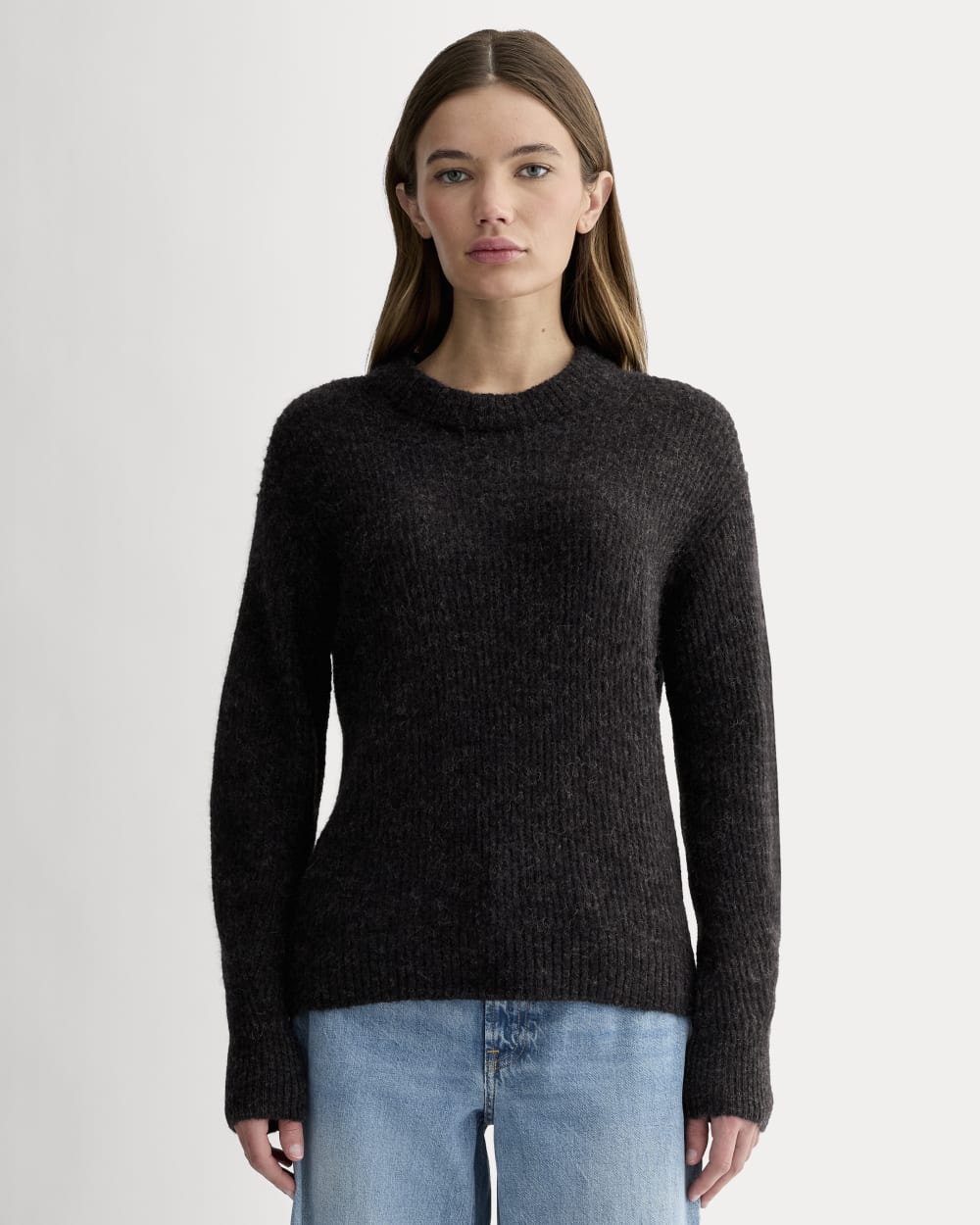 womens-alpaca-ribbed-cocoon-crew-heathered-black | primary