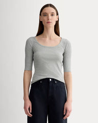 womens-supima-micro-rib-scoop-neck-tee-heathered-grey | primary