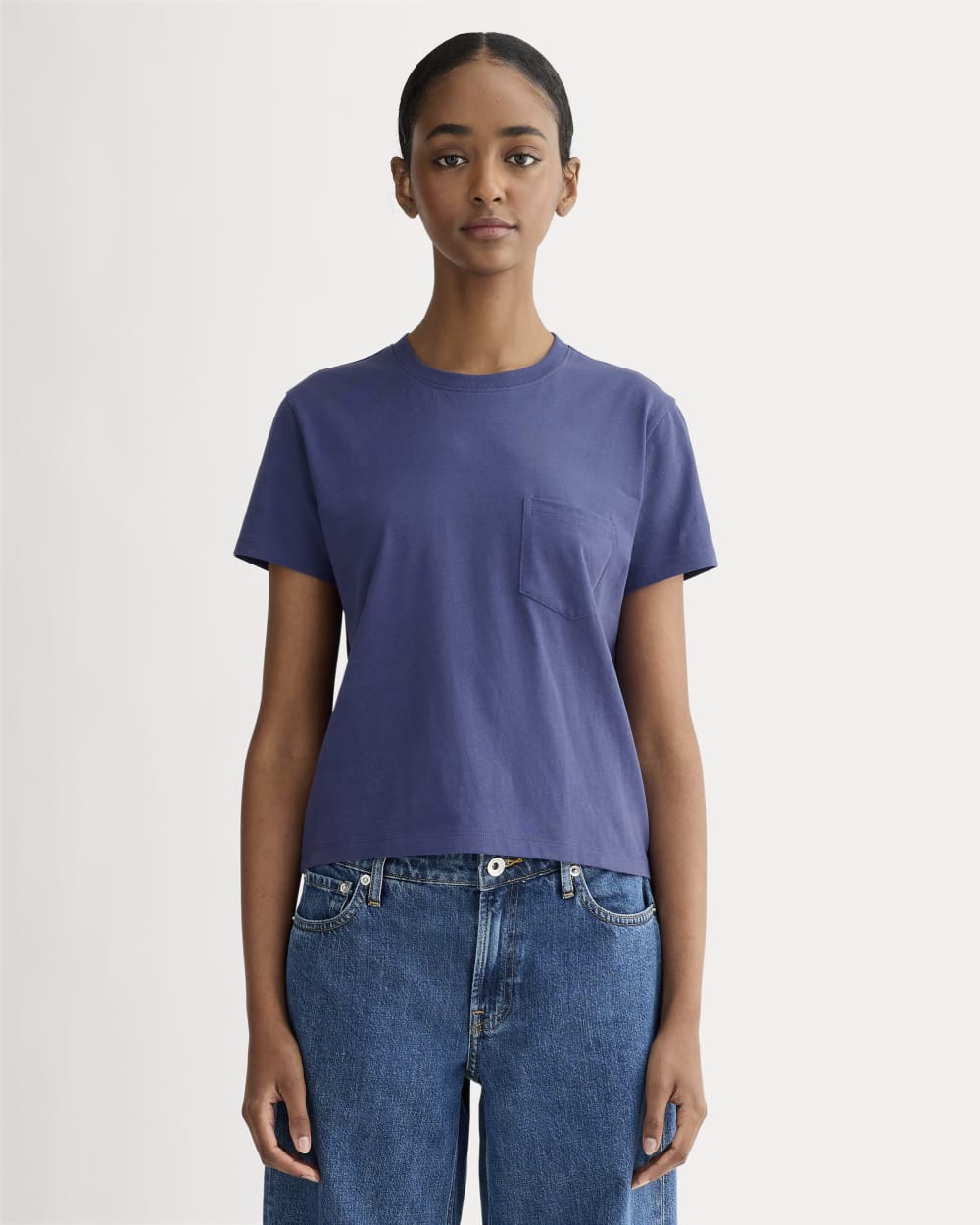 womens-organic-cotton-box-cut-pocket-tee-deep-cobalt | primary