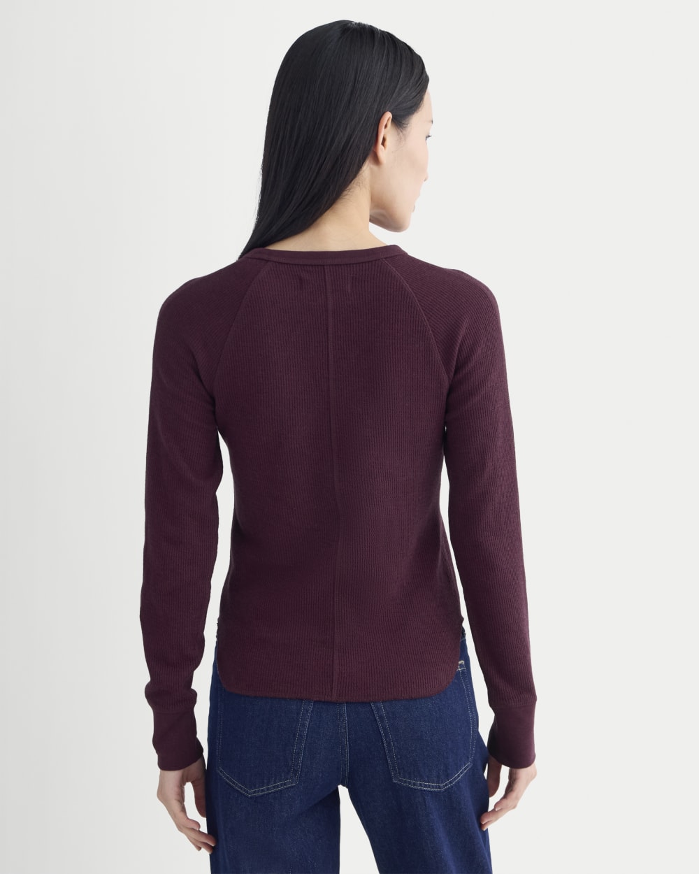 womens-slim-fit-crew-in-cozy-waffle-heathered-port-royale