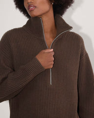 womens-felted-merino-halfzip-sweater-earth-brown
