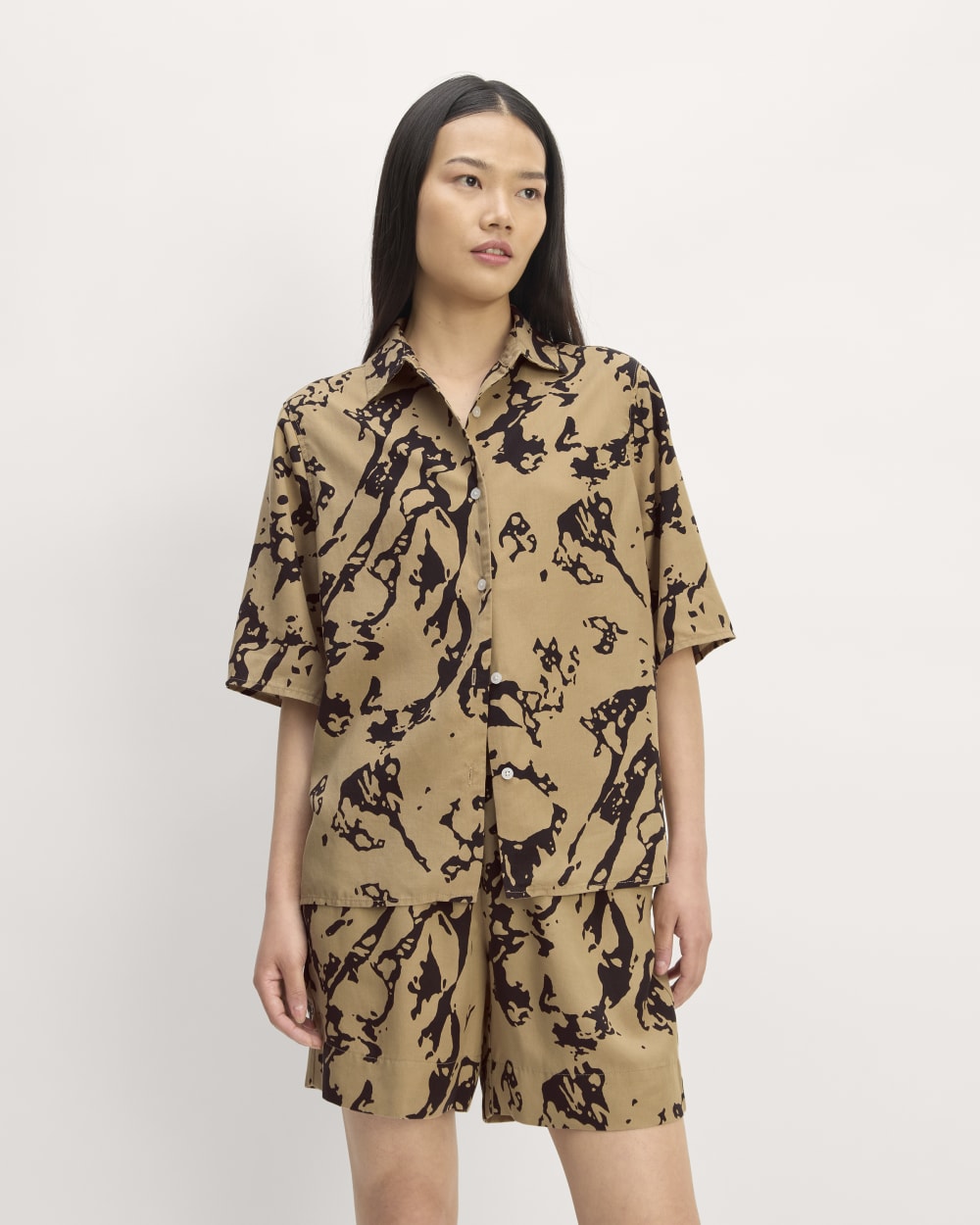 womens-tencel-oversized-ss-shirt-black-cornstalk-abstract | primary