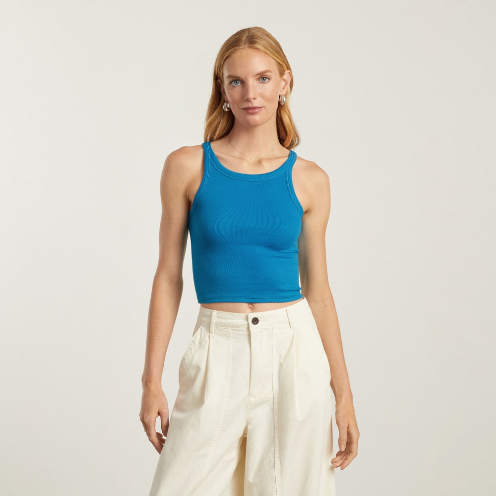 womens-cropped-pima-rib-tank-horizon-blue | primary
