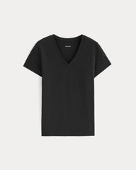 womens-organic-cotton-slim-v-neck-tee-black | alt