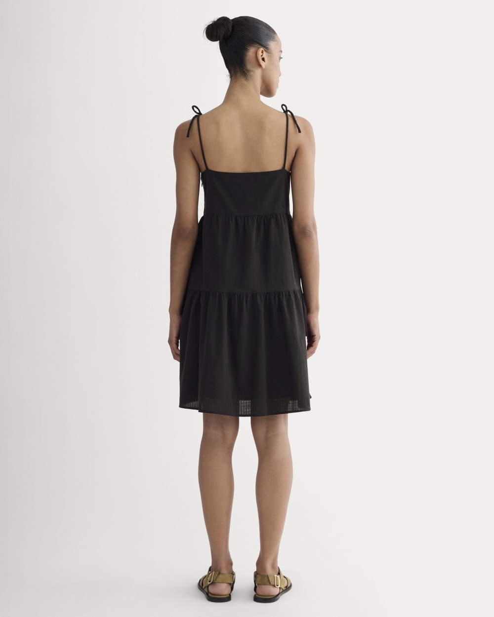 womens-gauze-mini-tiered-dress-black