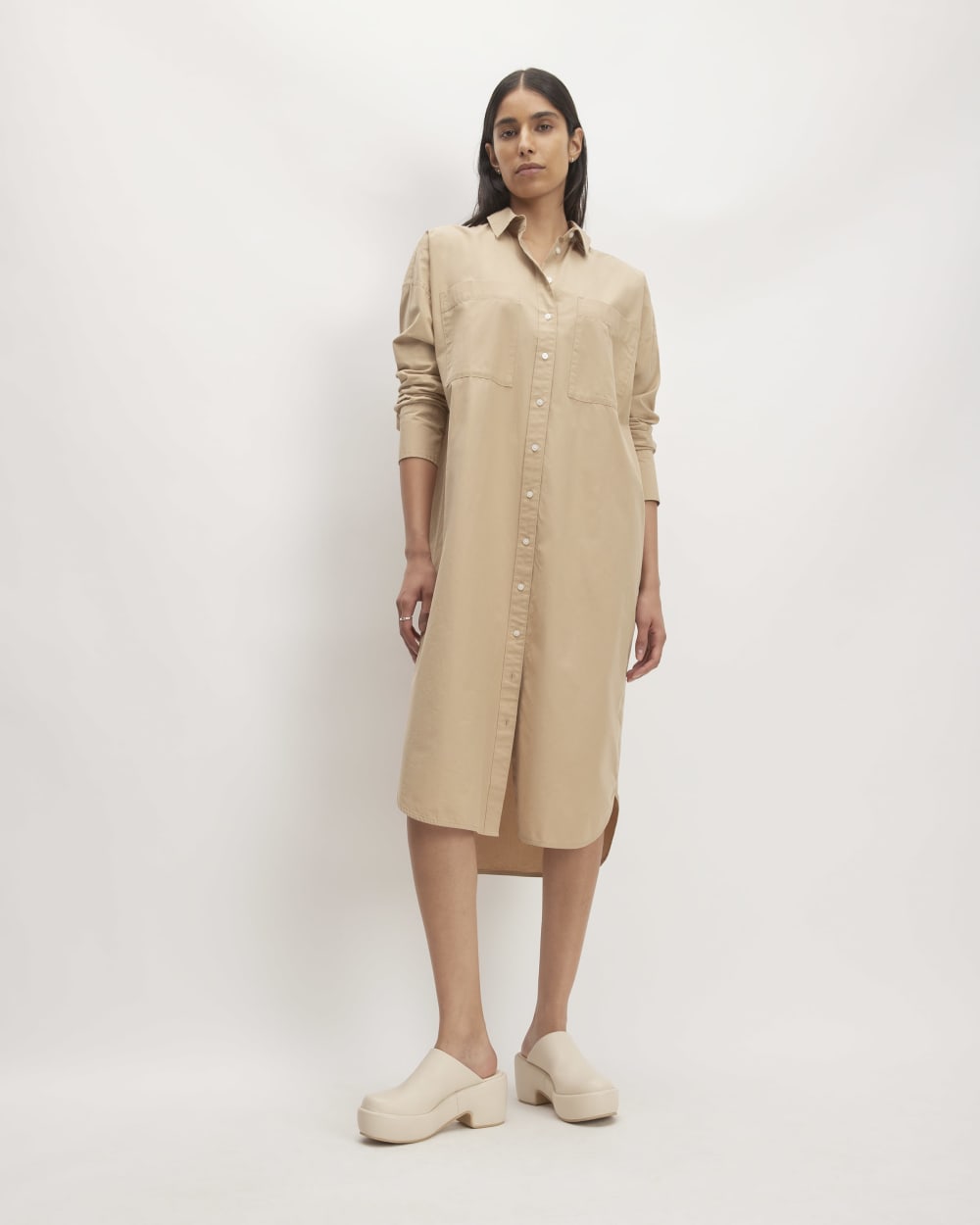womens-midi-cotton-shirt-dress-cornstalk | primary